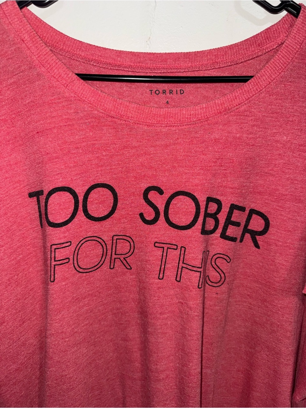 Torrid Bright Berry Crew Neck Too Sober Classic Fit Tribeland Tee Size 4X - Picture 3 of 5